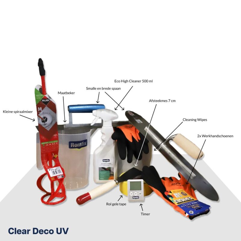 Werk (Start) pakket t.b.v. Clear Deco UV